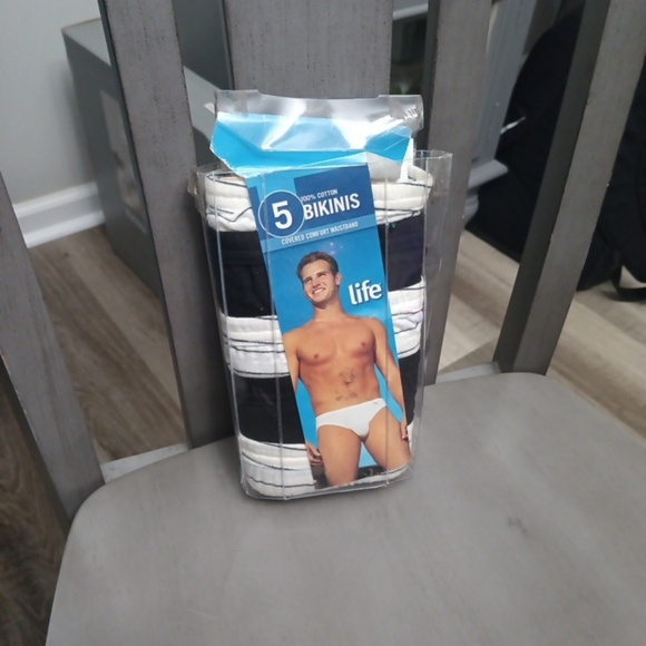 Men's  Vintage Cotton Bikini 5 pack Underwear - Black and White - Picture 2 of 10